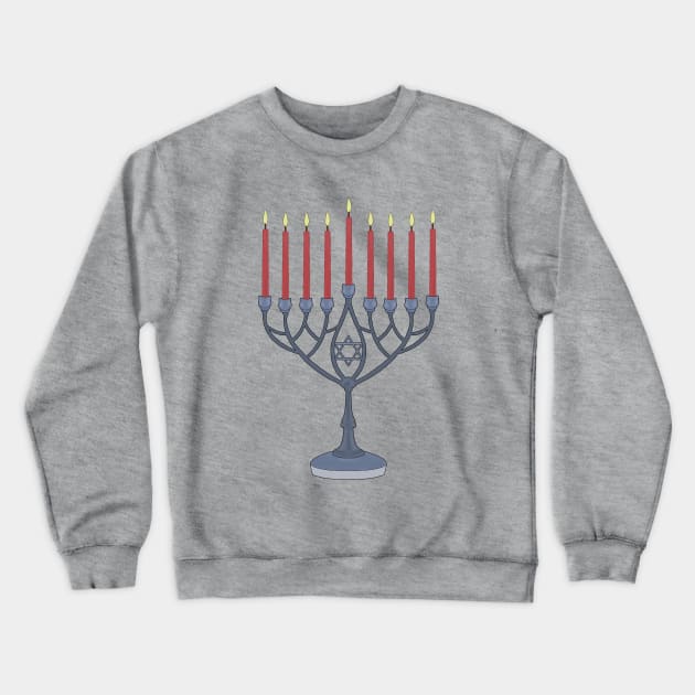 Holiday of Hanukkah Menorah Chanukiah Jewish Crewneck Sweatshirt by DiegoCarvalho